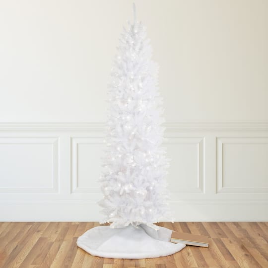 9Ft Pre-Lit Rapids White Pine Pencil Artificial Christmas Tree, Clear Lights By Northlight | 9 ft | Michaels®
